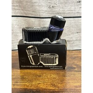 Vintage Mont Blanc Fountain Pen Ink Blue-Noir Inkwell 52ml New In Box